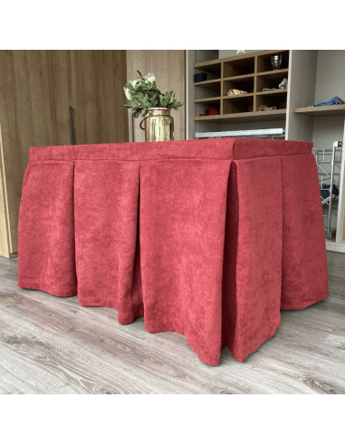 Ropa de Mesa Antimanchas Aterciopelada Triple Grueso Granate Multimedida