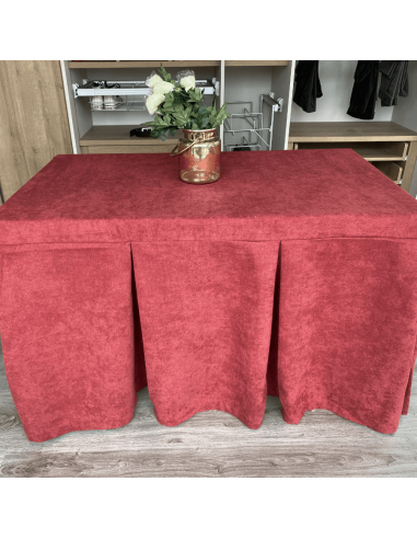 Ropa de Mesa Antimanchas Aterciopelada Triple Grueso Granate Multimedida