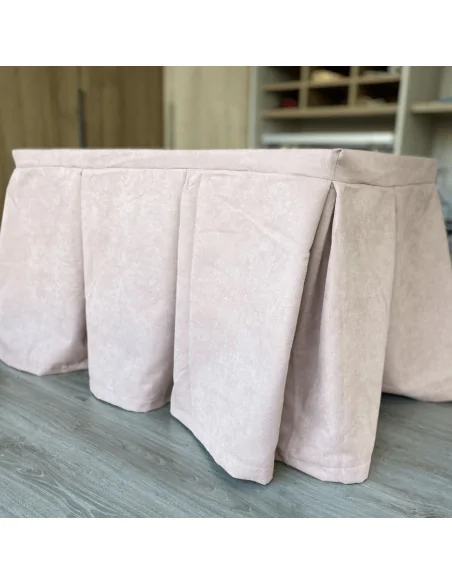 Ropa de Mesa de Camilla Antimanchas Aterciopelada Triple Grueso Rosa Multimedida