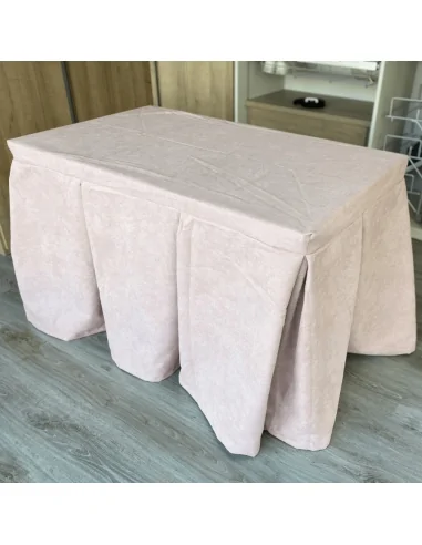 Ropa de Mesa de Camilla Antimanchas Aterciopelada Triple Grueso Rosa Multimedida