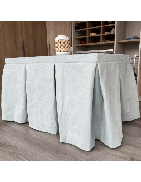 Ropa de Mesa Camilla Antimanchas Aterciopelada Triple Grueso Verde Multimedida