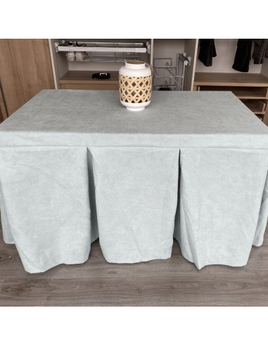 Ropa de Mesa Camilla Antimanchas Aterciopelada Triple Grueso Verde Multimedida