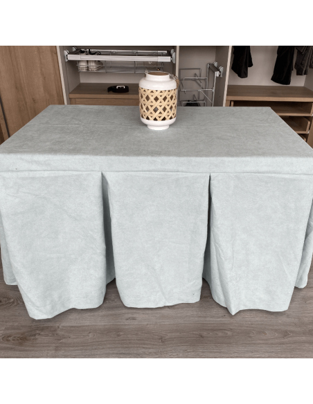 Ropa de Mesa Camilla Antimanchas Aterciopelada Triple Grueso Verde Multimedida