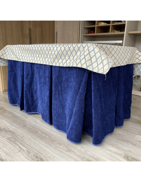 Ropa Doble Grueso Azul Marino con Tapete Libano Gris