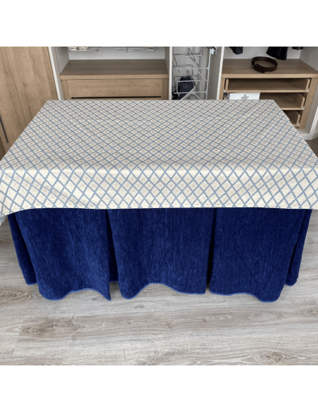 Ropa Doble Grueso Azul Marino con Tapete Libano Gris