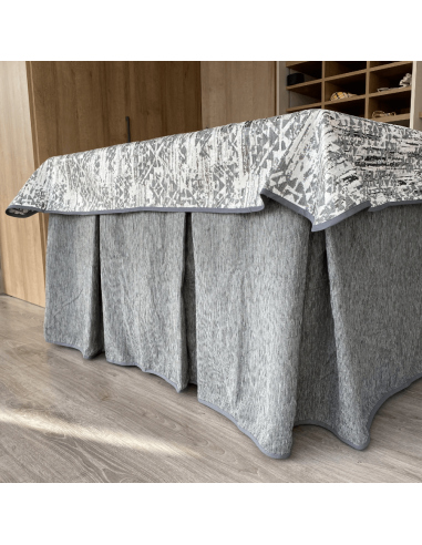 Ropa Chenilla 8 Pliegues Gris Costura Reforzada con Tapete Eco Gris Multimedida