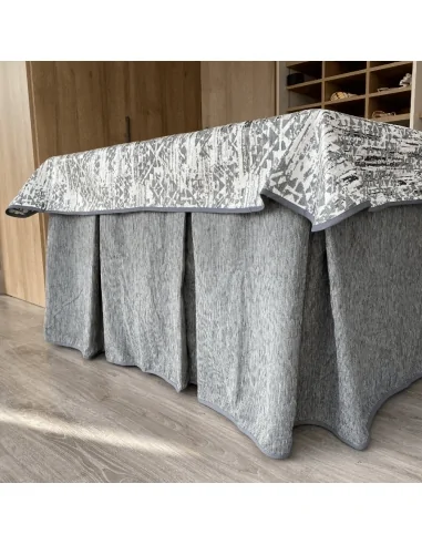 Ropa Chenilla 8 Pliegues Gris Costura Reforzada con Tapete Eco Gris Multimedida