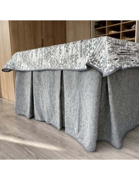 Ropa Chenilla 8 Pliegues Gris Costura Reforzada con Tapete Eco Gris Multimedida