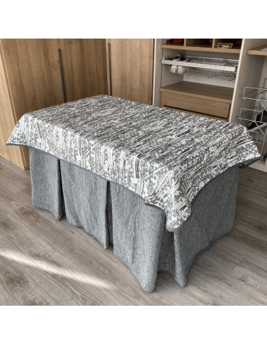 Ropa Chenilla 8 Pliegues Gris Costura Reforzada con Tapete Eco Gris Multimedida