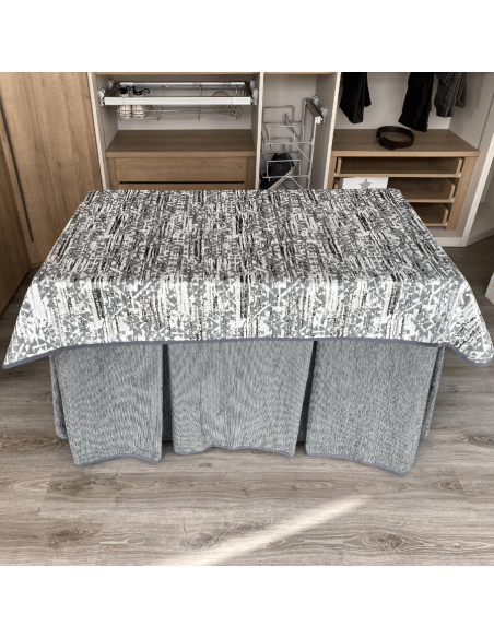 Ropa Chenilla 8 Pliegues Gris Costura Reforzada con Tapete Eco Gris Multimedida