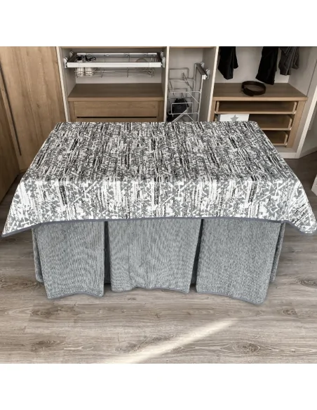 Ropa Chenilla 8 Pliegues Gris Costura Reforzada con Tapete Eco Gris Multimedida