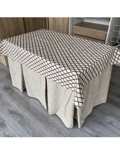 Ropa camilla chenilla 8 pliegues Beige Costura Reforzada con Tapete Libano Multimedida