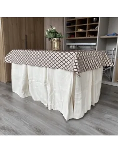 Ropa Elegante 10 Pliegues Reforzada color Marfil con Tapete Libano 2