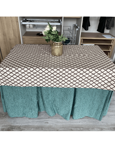 Ropa Elegante 10 Pliegues Reforzada color Verde con Tapete Libano