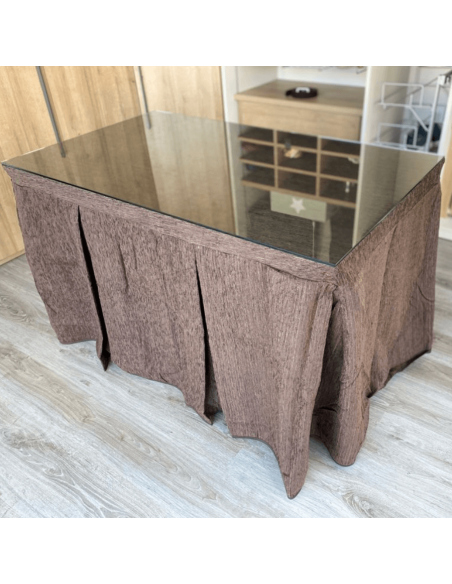 Conjunto Chenilla 8 Pliegues Chocolate Costura Reforzada