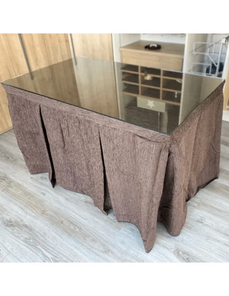 Conjunto Chenilla 8 Pliegues Chocolate Costura Reforzada