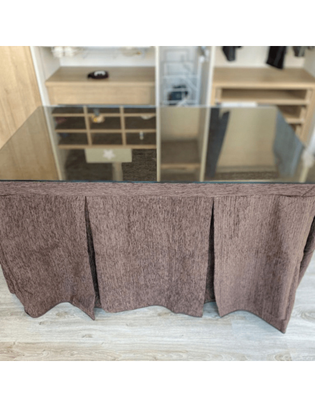 Conjunto Chenilla 8 Pliegues Chocolate Costura Reforzada