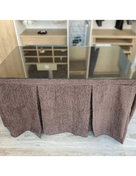 Conjunto Chenilla 8 Pliegues Chocolate Costura Reforzada