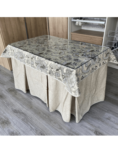 Conjunto Chenilla 8 Pliegues Beige...