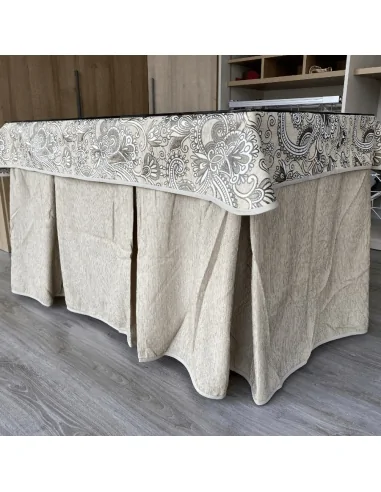 Conjunto Chenilla 8 Pliegues Beige...