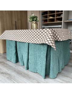 Ropa de Mesa Camilla Elegante 10 Pliegues Reforzada color Verde con Tapete Libano Multimedia 2