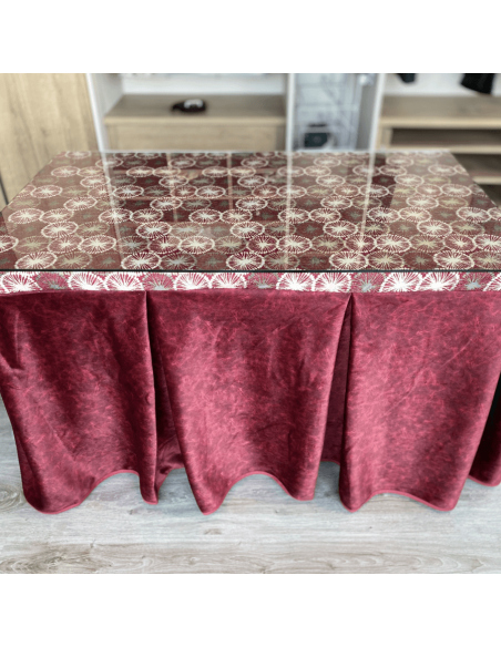 Conjunto Completo Antimanchas Aterciopelado con Tapete Cosido Granate