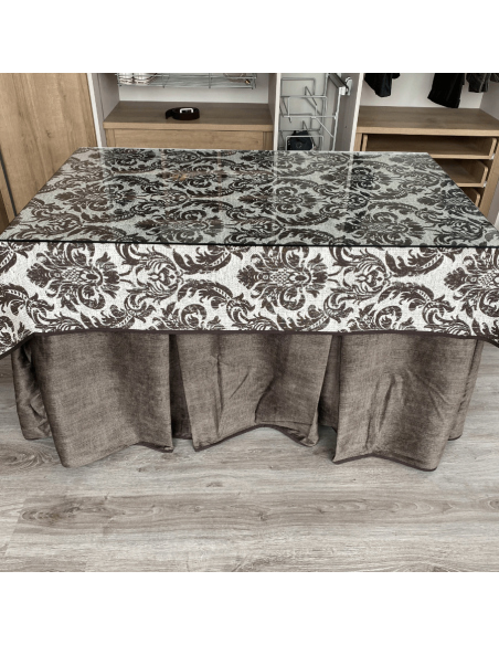 Conjunto Completo Antimanchas Aterciopelada Tapete Cosido Chocolate con Tapete Chocolate