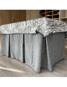 Ropa de Mesa de Camilla Elegante 10 Pliegues Reforzada color Gris con Tapete Eco Multimedida 2