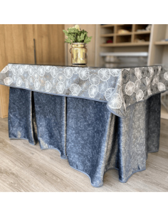 Conjunto Completo Antimanchas Aterciopelada Tapete Cosido Gris con Tapete Gris 2