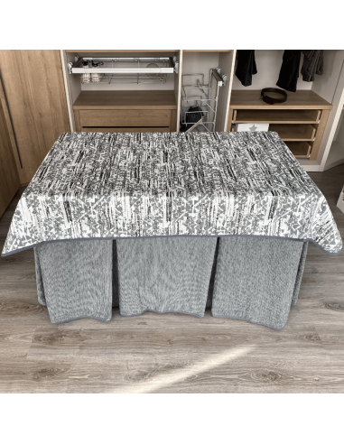 Ropa de Mesa de Camilla Elegante 10 Pliegues Reforzada color Gris con Tapete Eco Multimedida