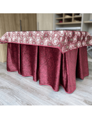 Conjunto Completo Antimanchas Aterciopelada Tapete Cosido Granate con Tapete Granate