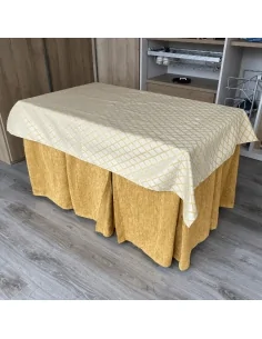 Ropa Elegante 10 Pliegues Reforzada color Mostaza con Tapete Libano Multimedida