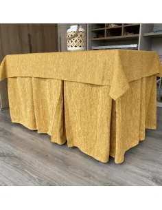 Ropa Elegante 10 Pliegues Reforzada color Mostaza con Tapete Miranda Multimedida 2