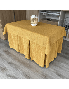 Ropa Elegante 10 Pliegues Reforzada color Mostaza con Tapete Miranda Multimedida