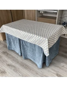 Ropa de Mesa Camilla Doble Grueso Gris con Tapete Libano Gris Multimedida