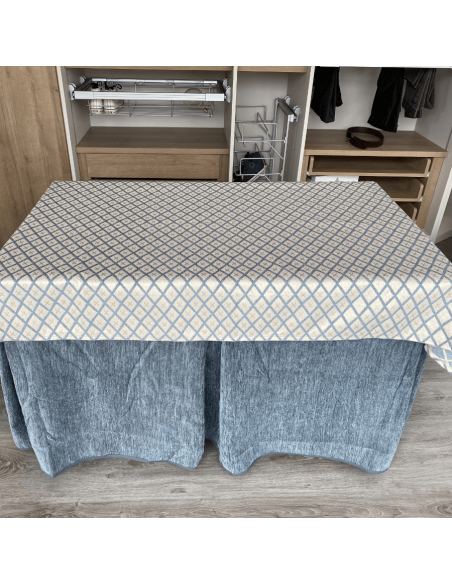 Ropa de Mesa Camilla Doble Grueso Gris con Tapete Libano Gris Multimedida