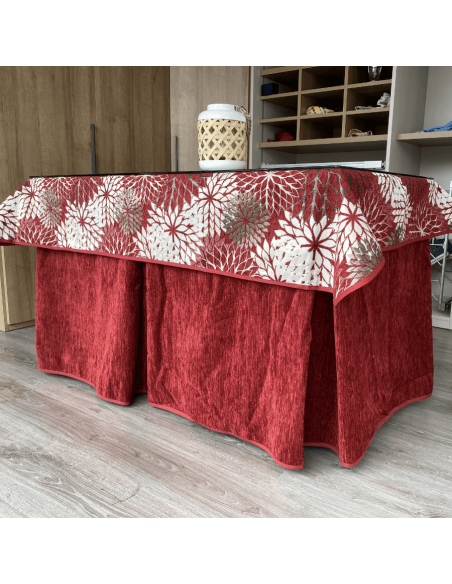 Conjunto doble grueso Granate con tapete Eco Granate