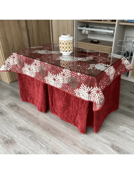 Conjunto doble grueso Granate con tapete Eco Granate