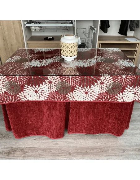 Conjunto doble grueso Granate con tapete Eco Granate