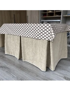 Ropa de Mesa de Camilla Doble Grueso Beige con Tapete Libano Choco Multimedida 2