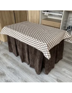 Ropa de Mesa Camilla Doble Grueso Chocolate con Tapete Libano Choco
