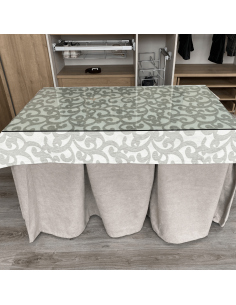 Conjunto Antimanchas Aterciopelado Triple Grueso color Beige con Tapete España Gris 2