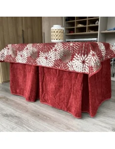 Ropa de Mesa Camilla Doble Grueso Granate con Tapete Eco Granate 2