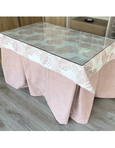 Conjunto Completo Antimanchas Aterciopelado Triple Grueso Rosa con Tapete Flor Rosa