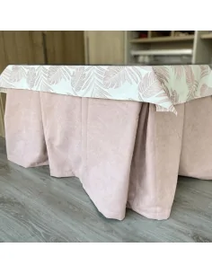 Conjunto Completo Antimanchas Aterciopelado Triple Grueso Rosa con Tapete Flor Rosa 2