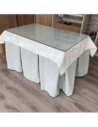 Conjunto Completo Antimanchas Aterciopelado Triple Grueso Verde con Tapete Flor Verde