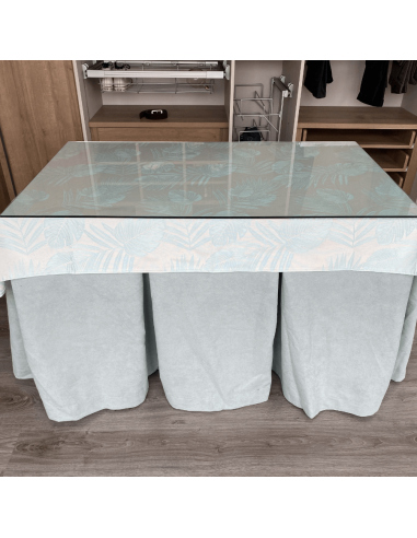 Conjunto Completo Antimanchas Aterciopelado Triple Grueso Verde con Tapete Flor Verde