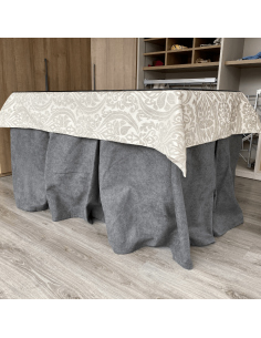 Conjunto Completo Antimanchas Aterciopelado Triple Grueso Gris con Tapete Amaranto Gris 2