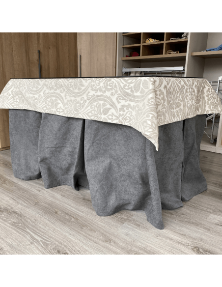 Conjunto Completo Antimanchas Aterciopelado Triple Grueso Gris con Tapete Amaranto Gris