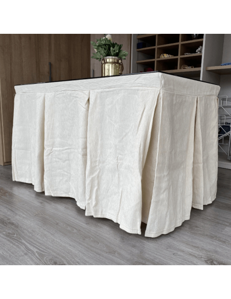 Conjunto Elegante 10 Pliegues Marfil